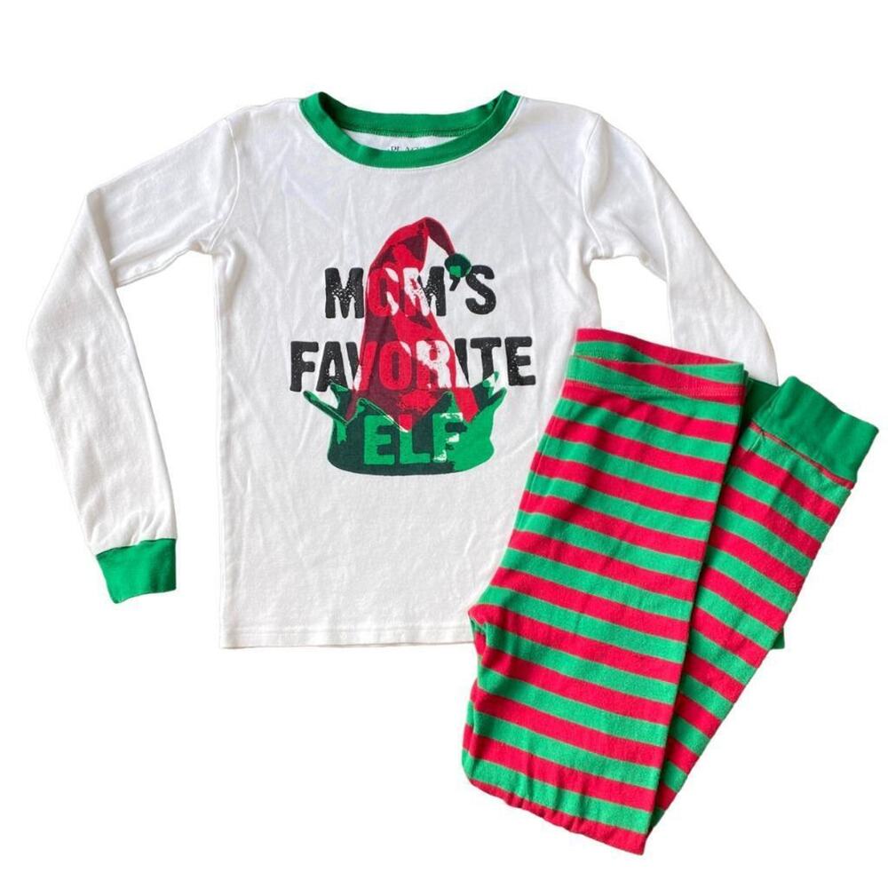 12 Children’s Place Long Sleeve Red Green Christmas Pajama Set Moms Favorite Elf